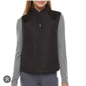 Xersion Black Textured Fit Zip-Up Vest In 2X